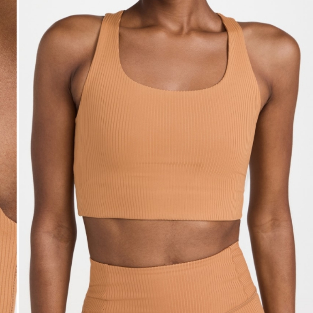 Girlfriend Collective ribbed Paloma bra toffee S nwt - Picture 4 of 6